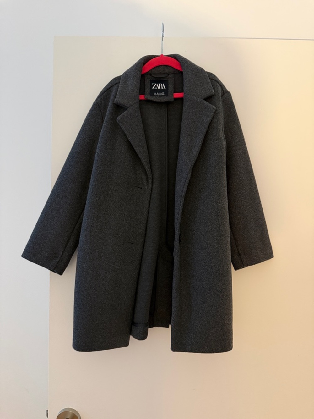 Girls ZARA Dark Charcoal Wool-Blend Pea Coat